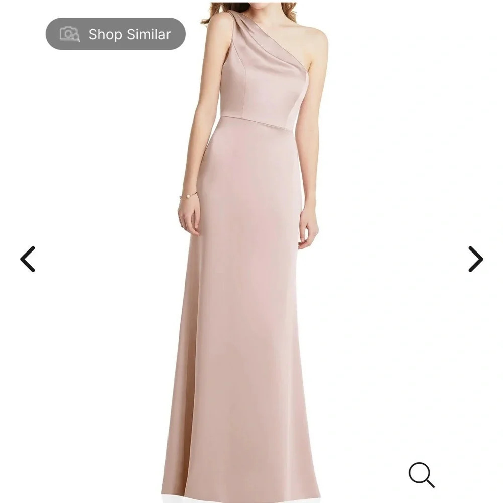 ONE SHOULDER MAXI DRESS BY LOVELY- SIZE 0 NWT “CAMEO” blush pink color